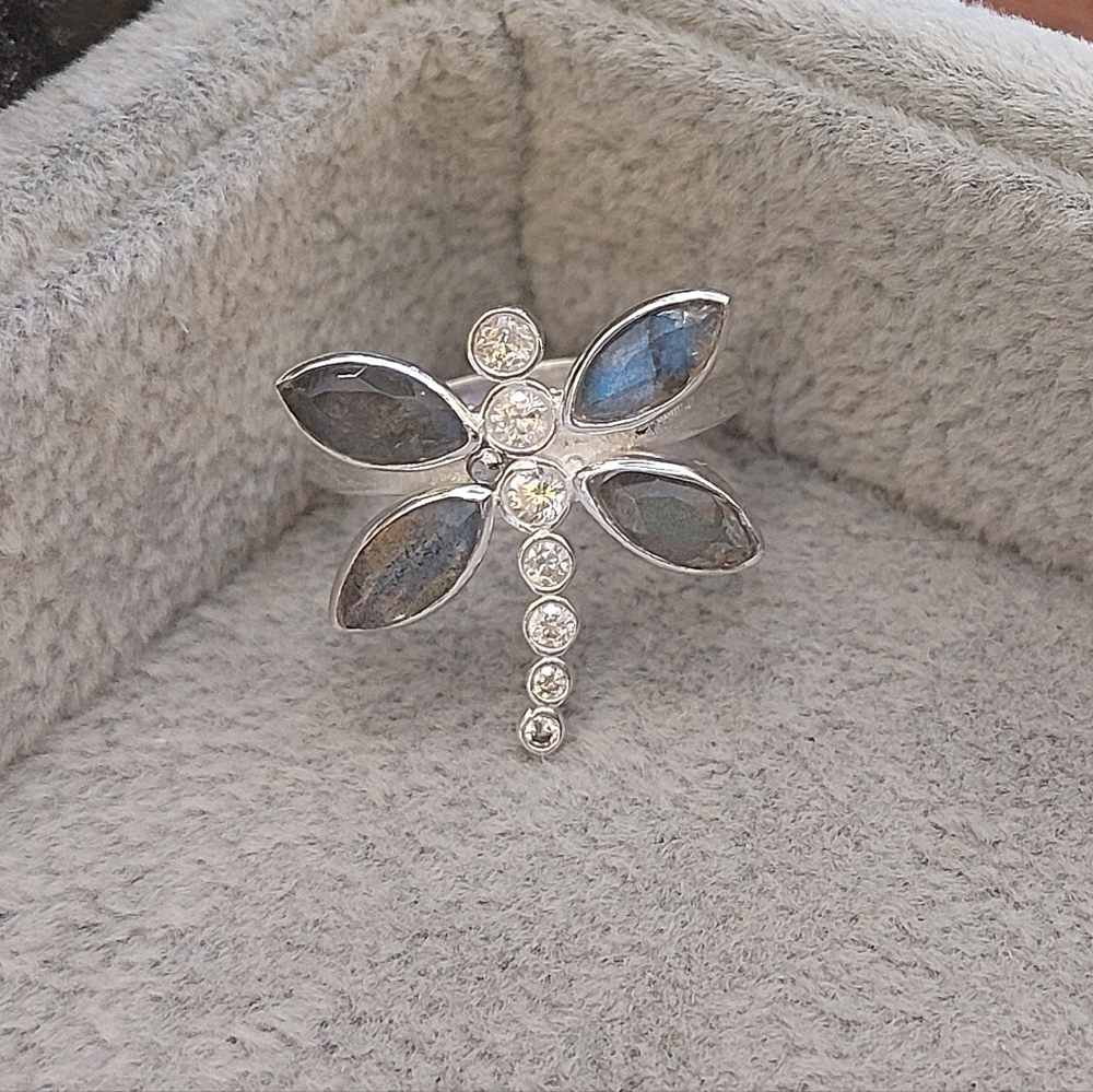 Labradorite Dragonfly Ring - Picture 6 of 8